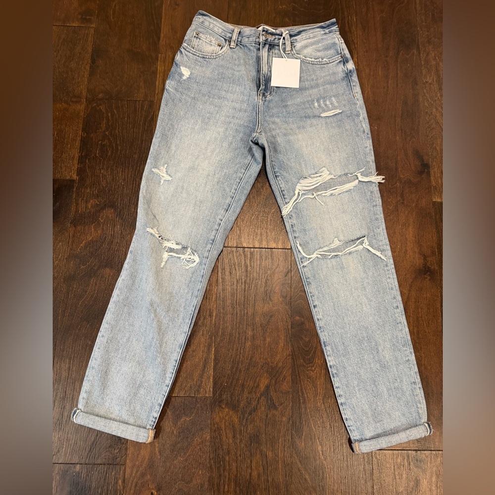 NWT Pistola Light Blue Distressed Boyfriend Jeans